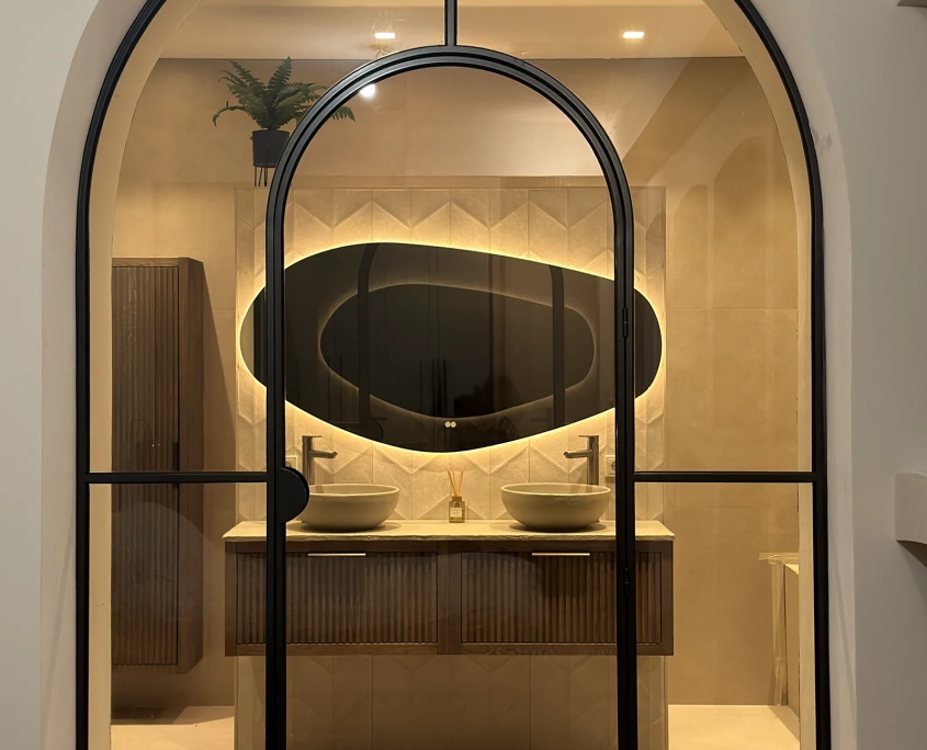 toogdeur met brons glas